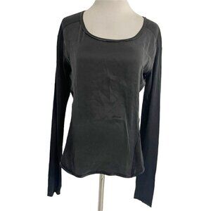 Go Silk Size Small  Top Blouse Long Sleeve Black